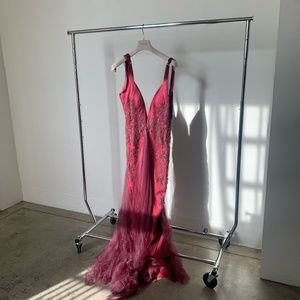 Long Gown With Interchangeable Straps and Floral